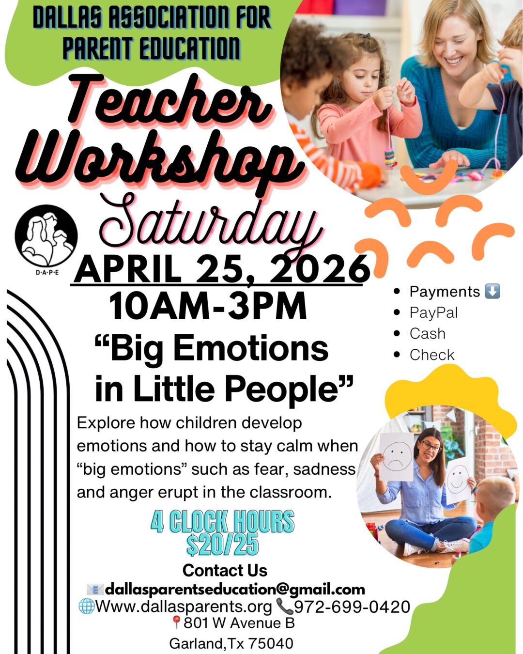 April Workshop Flyer April Workshop Flyer